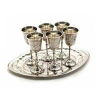 Verres de gobelet de marque antique en aluminium moulé de qualité supérieure plaqué or de haute qualité à un prix impressionnant