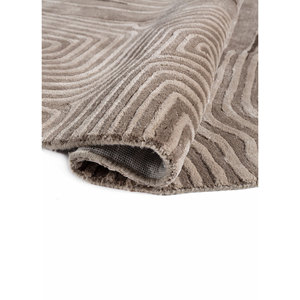 Alfombra de Lana y Viscosa con Diseño Abstracto Gris y Negro, Tejida a Mano, para Hogar y Exposiciones - Tnq-1124 - Product Image 2