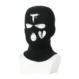 Custom Design Embroidery Logo Balaclava <b>Motorcycle</b> 3 Hole Full Face Knit SkiMask - Product Image 4