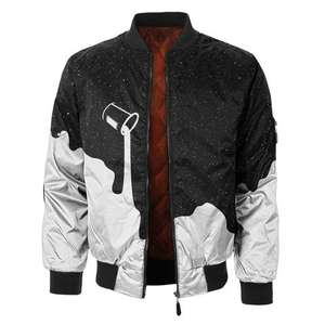 แจ็กเก็ตบอมเบอร์สำหรับผู้ชายเสื้อแจ็กเก็ตกีฬาผ้าซาตินสำหรับผู้ขับขี่มอเตอร์ไซค์ - Product Image 4