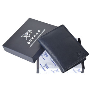 กระเป๋าสตางค์หนังสีน้ำเงินเข้มแบบพับสองตอน พร้อมระบบป้องกัน RFID ช่องใส่บัตรแบบพลิกได้ ช่องใส่เหรียญ ช่องใส่บัตรหลายช่อง ช่องใส่เงินสดขนาดกะทัดรัด สำหรับผู้ชาย - Product Image 3