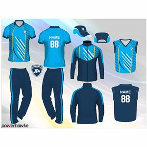 Uniforme de Cricket Powerhawke Hecho en India con Nombre de Equipo Personalizado, Número de Marca, Mejores Diseños de Logotipos Personalizados de Primera Calidad - Product Image 1