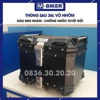 Boîte arrière de moto MBiker 36L en alliage d'aluminium en forme de X avec serrure en acier inoxydable, déverrouillage rapide, étanche, pour rénovation/amélioration