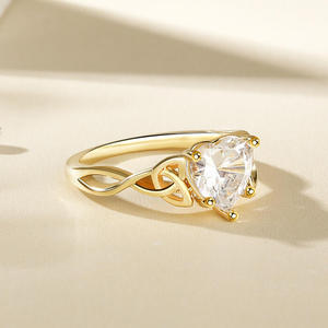 Bague de fiançailles Jeulia Celtic Love Knot en moissanite, argent sterling plaqué rhodium - Product Image 5
