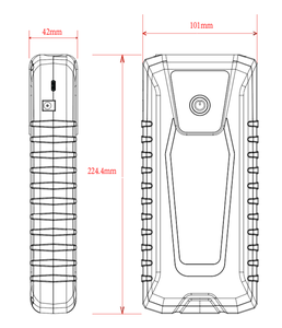 Démarreur portable classique 3000A pour <span class=keywords><strong>voiture</strong></span>, camion et moto, batterie au lithium 12V 20000mAh avec lumière LED - Product Image 6