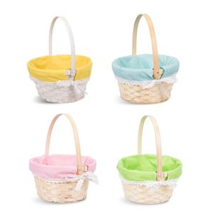 Small Easter <b>Egg</b> Gift Basket for Kids Hand Woven Bamboo Rattan Christmas Basket Carry Basket - Product Image 6