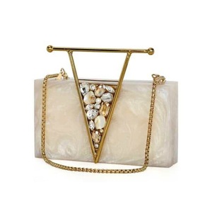 <b>Gold</b> Floral Embellished Resin 1 Best Indian Handicraft Resin Custom Type <b>Clutch</b> <b>Bag</b> for Women Promotional Tote <b>Bags</b> - Product Image 3