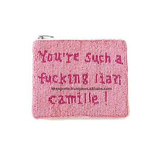 New Handmade Personalized Beaded Coin Purse Handmade Embroidered Zipper Pouch Personalized Gift Seed Beads Luxury Designer Pouch - Product Image 5