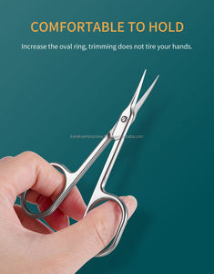 Ciseaux à cuticules professionnels Kaneka Russian Dead Skin Straight Blade, acier inoxydable de haute qualité, pour manucure professionnelle - Product Image 3