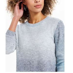 Cardigan da donna Style Co blu navy sfumato, stile coreano casual, taglia M, in maglia di seta traspirante con strisce frontali, per l'autunno - Product Image 3