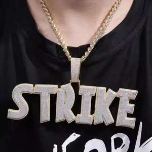 Pendentif unique et tendance, forme ronde exagérée, entièrement serti de diamants, en argent sterling, pendentif hip-hop personnalisé pour rappeur - Product Image 3