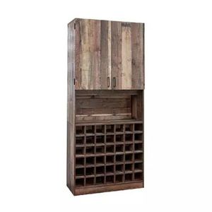 Gabinete de barra duradero ecológico de madera de mango macizo hecho a mano con acabado rústico Vintage Almacenamiento de vino para el hogar Bar y comedor - Product Image 1