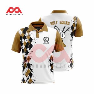 Polo de golf en coton pour homme, col rabattu, design personnalisé sublimé, t-shirts de polo de golf grande taille de couleur unie - Product Image 1