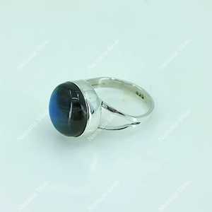 925 Sterling <b>Silver</b> Boho Style Labradorite <b>Ring</b> Handmade <b>Statement</b> Promise Jewelry with Natural Birthstone Gemstone - Product Image 2