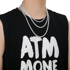 Cadena DE TENIS personalizada VVS Moissanite Hip Hop, cadena de eslabones cubanos chapada en oro blanco sólido de 14K para hombres, corte de diamante para regalo de boda - Product Image 5