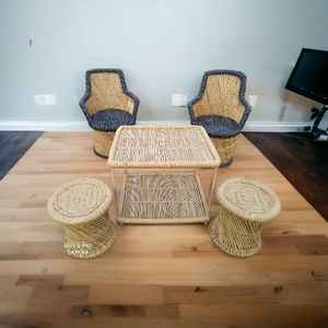 ชุดเก้าอี้โซฟาไม้ไผ่แบบแยกส่วนสไตล์วินเทจสุดหรูสำหรับรับประทานอาหารวิลล่าสวนการประชุมเชิงปฏิบัติการเฟอร์นิเจอร์ตกแต่งบ้าน - Product Image 5