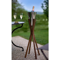 Trépied doré de luxe moderne pour seau à glace, support métallique pour refroidisseur à vin, étanche, pour bar, hôtel, fête, décoration intérieure