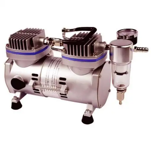 Compresor de aerógrafo portátil de 2 cilindros, 6 bares, doble cilindro, Mini pistón sin aceite