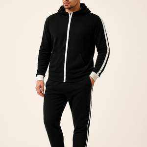 ชุดเสื้อฮู้ดและกางเกงกันเหงื่อชุดวอร์มสำหรับผู้ชายชุดวอร์มพิมพ์ลายพัฟ3D โลโก้ได้ตามต้องการ - Product Image 2