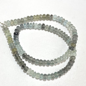 Perles à facettes en forme de rondelle d'aigue-marine de mousse, perles de pierres précieuses naturelles de 6MM, magasin de perles en gros - Product Image 3