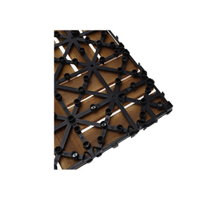 * OUTLET * 10 pezzi di piastrelle da giardino in plastica, 30x30x2,3 cm, pavimenti in legno carbonizzato per esterni, Color legno scuro - Product Image 6