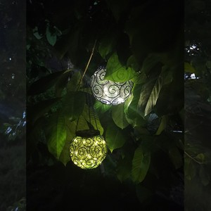 Đèn Lồng Treo Kim Loại Sân Hiên Quả Cầu Trang Trí Ngoài Trời Đèn LED 15 Con Đom Đóm Bằng Kim Loại Đèn Lồng Năng Lượng Mặt Trời Treo - Product Image 4