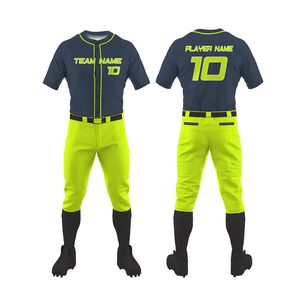 Conception personnalisée Ensemble d'uniformes de baseball pour hommes Vêtements de sport 100% polyester respirants de haute qualité à séchage rapide - Product Image 1