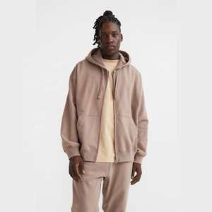 Sudaderas con capucha con cremallera para hombre de lana de algodón 100% al por mayor, tops informales bordados de nuevo diseño para invierno, ropa deportiva teñida Lisa para relajarse - Product Image 1