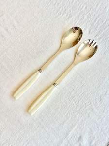 Ensemble de couverts à poignée en résine d'olive de qualité supérieure avec lames en acier inoxydable, fourchette, couteau et cuillère, ensemble de 3 pièces pour une cuisine raffinée - Product Image 3