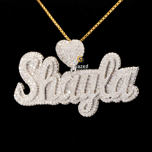 Fancy New Letter Hip Hop Pendant Totalmente busto hacia abajo en diamantes cultivados en laboratorio de corte brillante redondo en oro blanco de 10kt - Product Image 4