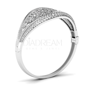 Pulsera de diamantes de moissanita de corte redondo y marquesa de pera, conjunto de bisel completo, pulsera antigua para mujer, regalo único, esposa enemiga - Product Image 5