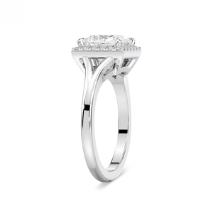 Bague de fiançailles en diamant de laboratoire taille princesse 2,10 carats, certifiée IGI, or massif 14 carats, à deux branches - Product Image 3