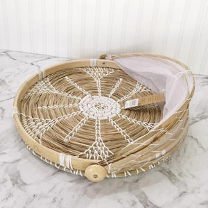 Plateau en herbe marine tressée à la main avec filet, couverture alimentaire en paille tissée, au prix le plus bas - Product Image 2