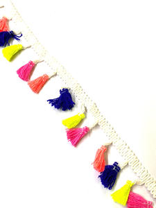 Custom 6.5cm Beige Crochet Knotted 100% Cotton Bullion Tassel <b>Fringe</b> Trims Garment Home Textile Decorative <b>Curtains</b> Rhinestone - Product Image 3