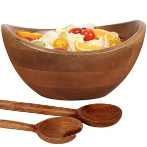 Bol de service en bois au prix d'usine, forme personnalisée, bols de service artisanaux pour des options de restauration durables aux meilleurs prix - Product Image 1