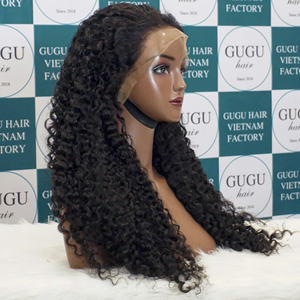 100% lujo vietnamita 30 pulgadas cierre peluca onda profunda color natural cabello humano crudo productos de cabello Natural para mujeres negras - Product Image 1