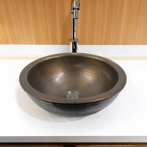 Hammered Metal Bathroom Vessel Sink <b>Round</b> Countertop Wash <b>Basin</b> Wholesale Hammered Metal Wash <b>Basin</b> Luxury <b>Round</b> Vessel Sink. - Product Image 1
