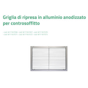 Grille d'admission d'air rectangulaire en aluminium anodisé Tecnosystemi, angle de lame de 90°, design minimaliste pour systèmes de plafonds suspendus HVAC - Product Image 2