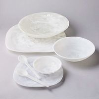 Bols à fruits et à salade en résine de taille fantaisie moderne et écologique avec bols de service faits à la main de qualité supérieure en agate de couleur bleu ciel
