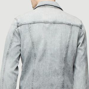 Custom Embroidered Logo Vintage Autumn Cotton Spandex Slim Fit Bomber <b>Denim</b> Coats <b>Men</b> Jean <b>Jackets</b> - Product Image 6