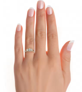 Aniva 18Kt Oro amarillo Anillo de bodas para mujer Halo Tres piedras Redondo Corte brillante Doble fila IGI Anillos de diamantes certificados - Product Image 4