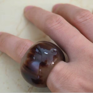 Bague en corne de buffle polie, bijoux pour fête, mariage, anniversaire, vente chaude, couleur corne naturelle - Product Image 1