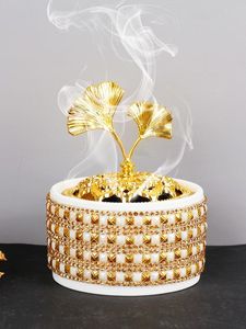 Indian Embossed Design Wood Gold Color Eco-Friendly 100% Natural Pine Candle & Bakhoor Incense Burner for Home Restaurants Decor - Product Image 6