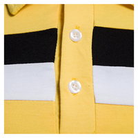 Polo à Manches Courtes pour Homme Style à Revers avec Poitrine Triple Stripe Color Block Design Polos en Coton de Grande Taille pour Hommes