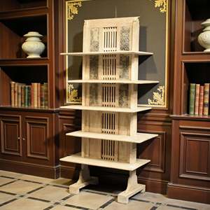 Étagère à livres en bois sur pied pour salon, installation gain de place - Product Image 2