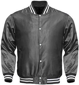 Veste de streetwear pour homme en satin de haute qualité, grande taille, avec lettrage personnalisé, équipement de baseball avec col montant - Product Image 6