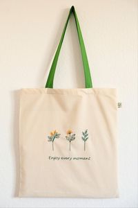 Sac fourre-tout en toile de coton recyclable imprimé de logo personnalisé Sac fourre-tout écologique CENTIC CT-PPB014 longueur de la main poignée pour événement au détail - Product Image 3