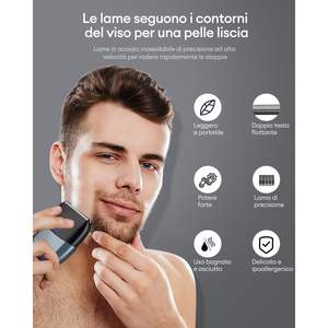 Afeitadora Eléctrica Portátil Inalámbrica de Doble Cuchilla para Cara y Cuerpo, Resistente al Agua IPX7, Recargable por USB, Lavable, Repuesto Alemán - Product Image 2