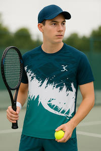 Camiseta deportiva de aspecto moderno Lisa para deporte, camisetas de poliéster 100%, venta al por mayor, logotipo de pecho delantero, ropa de hombre, mayorista de Vietnam - Product Image 2