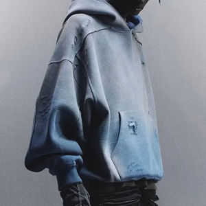 Sudadera con Capucha Oversize de Invierno para Hombre, 100% Algodón, de Secado Rápido, con Lavado Ácido y Efecto Desgastado, Personalizada por Fabricantes de Ropa - Product Image 3